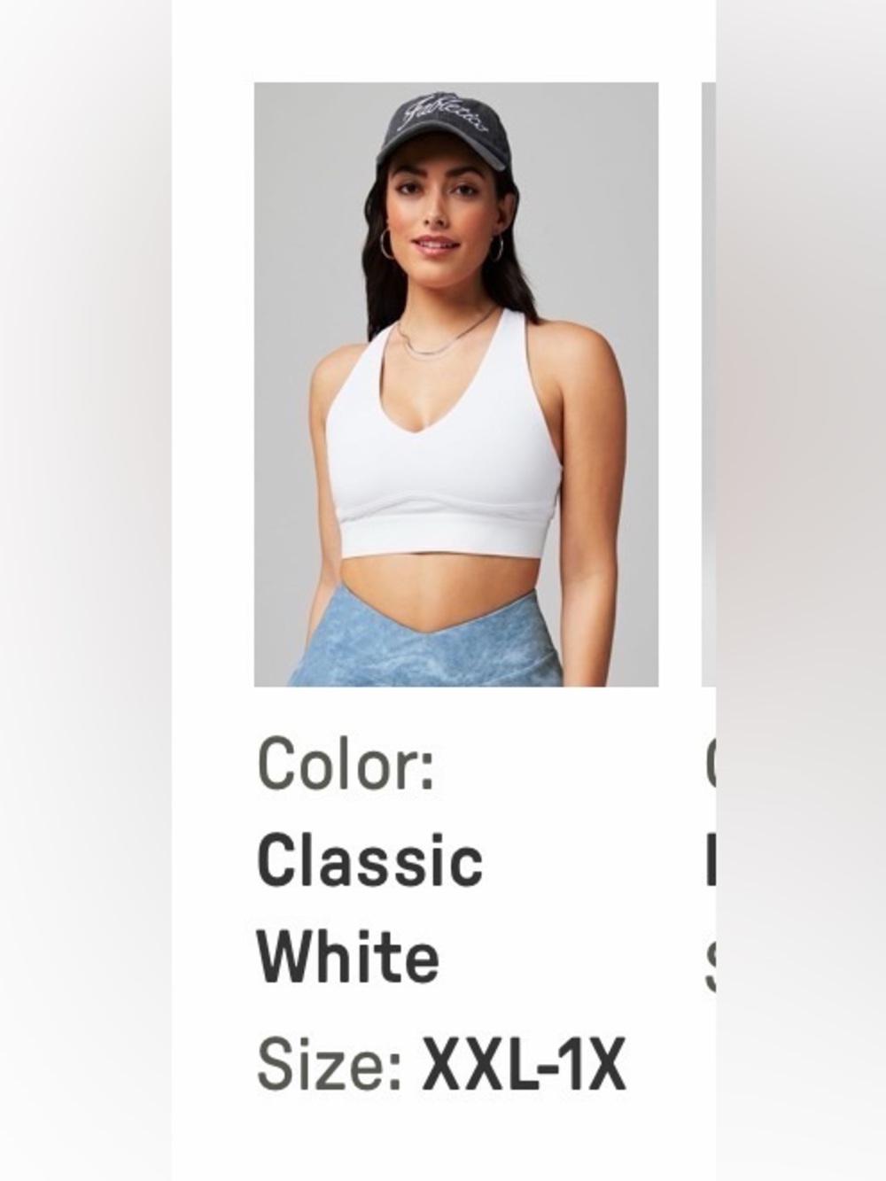Fabletics Classic White V-Neck Sports Bra
